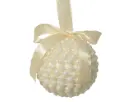 Jõulukuul pärlitega d8cm valge