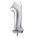 Foolium õhupall 'Numbrid' hõbe 72cm