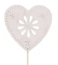 Süda 'Flower art' 6cm lühikesel tikul
