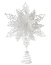 Kuusetipp Glitter Snowflake 32cm valge