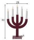 Advendiküünal Selma punane 5 lampi h40cm