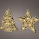 Dek.täht/kuusk puust 10LED h21cm soe tup