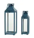 Latern kuuse puidust sinine h53,5cm