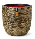 Lillepott Ball Rib d43 h41cm kuld