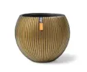 Lillepott Ball Groove d18 h15cm kuld