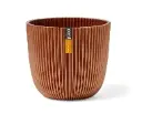 Lillepott Ball Groove d25 h23cm pruun