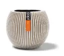 Lillepott Groove d12 h10cm kreem