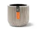 Lillepott Groove d9 h8cm kreem