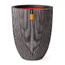 Lillepott Groove elegant d34 h46cm antrasiit/hall