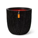 Lillepott Ball Groove ümar d35 h34cm must