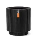 Lillepott silinder Groove d11cm h12cm must
